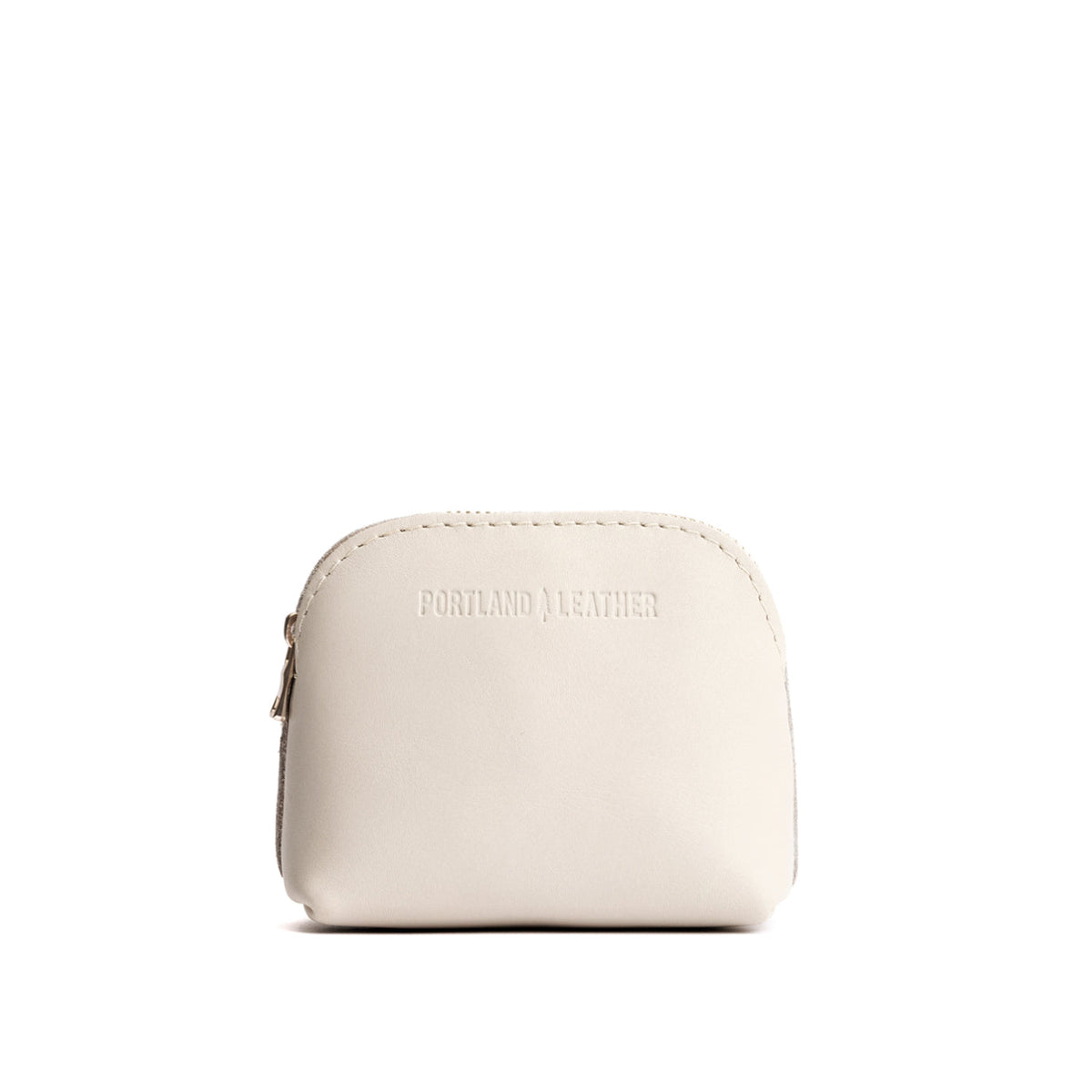 Bone*Mini | Compact leather pouch with top zipper