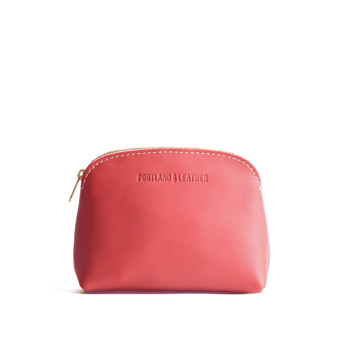 Begonia*Classic | Compact leather pouch with top zipper