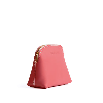 Begonia*Classic | Compact leather pouch with top zipper