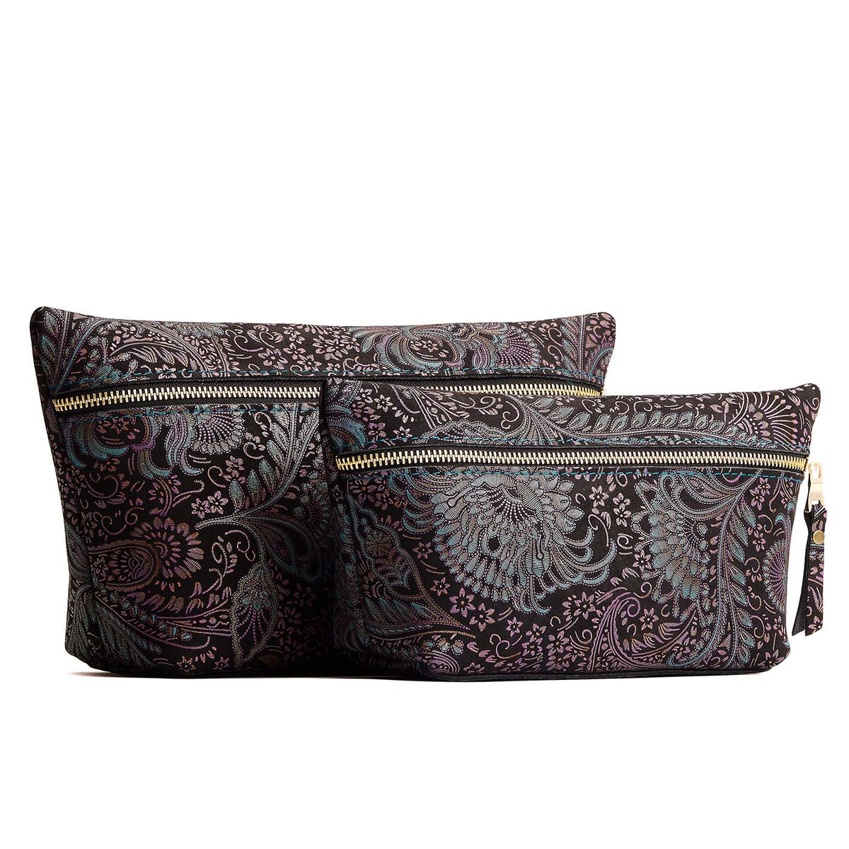 Masquerade | Two large leather makeup bags with zipper