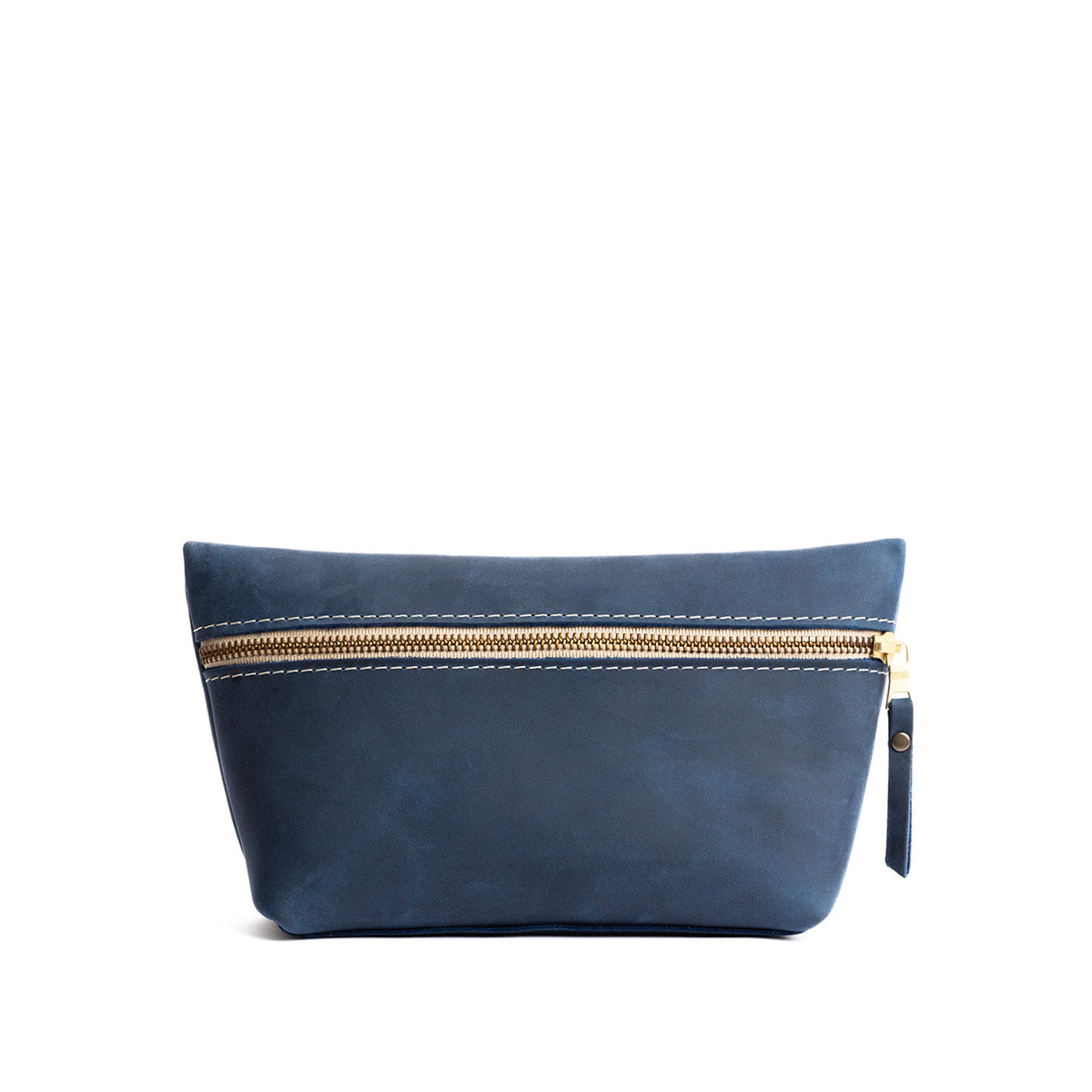 Deep Water*Large | Large leather makeup bag with zipper
