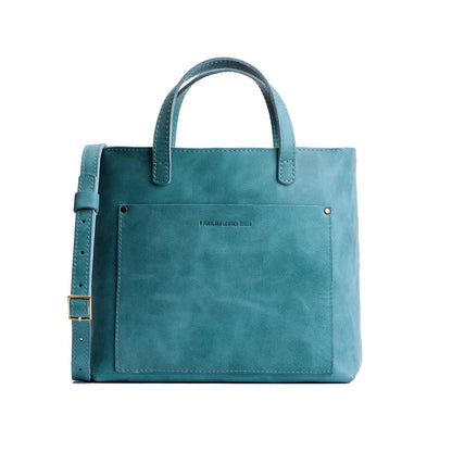 Aqua*Zipper | Midsize crossbody tote with handles and a pocket