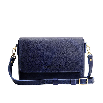 Cobalt*Medium | Leather Crossbody Bag with Magnetic Messenger Bag Closure