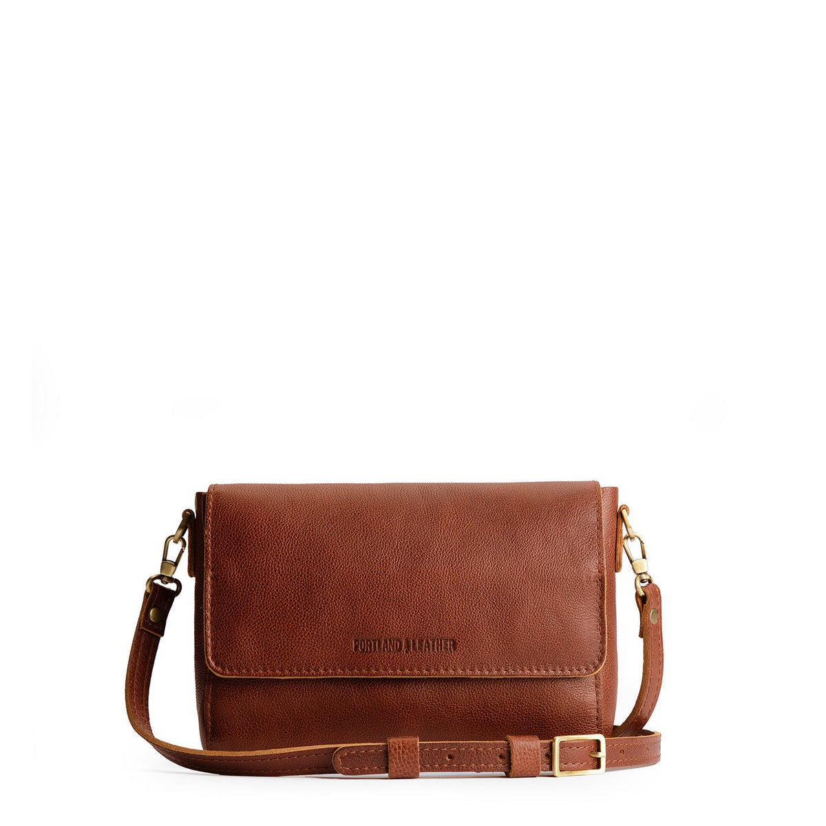 Leather Crossbody Bag with Magnetic Messenger Bag Closure
