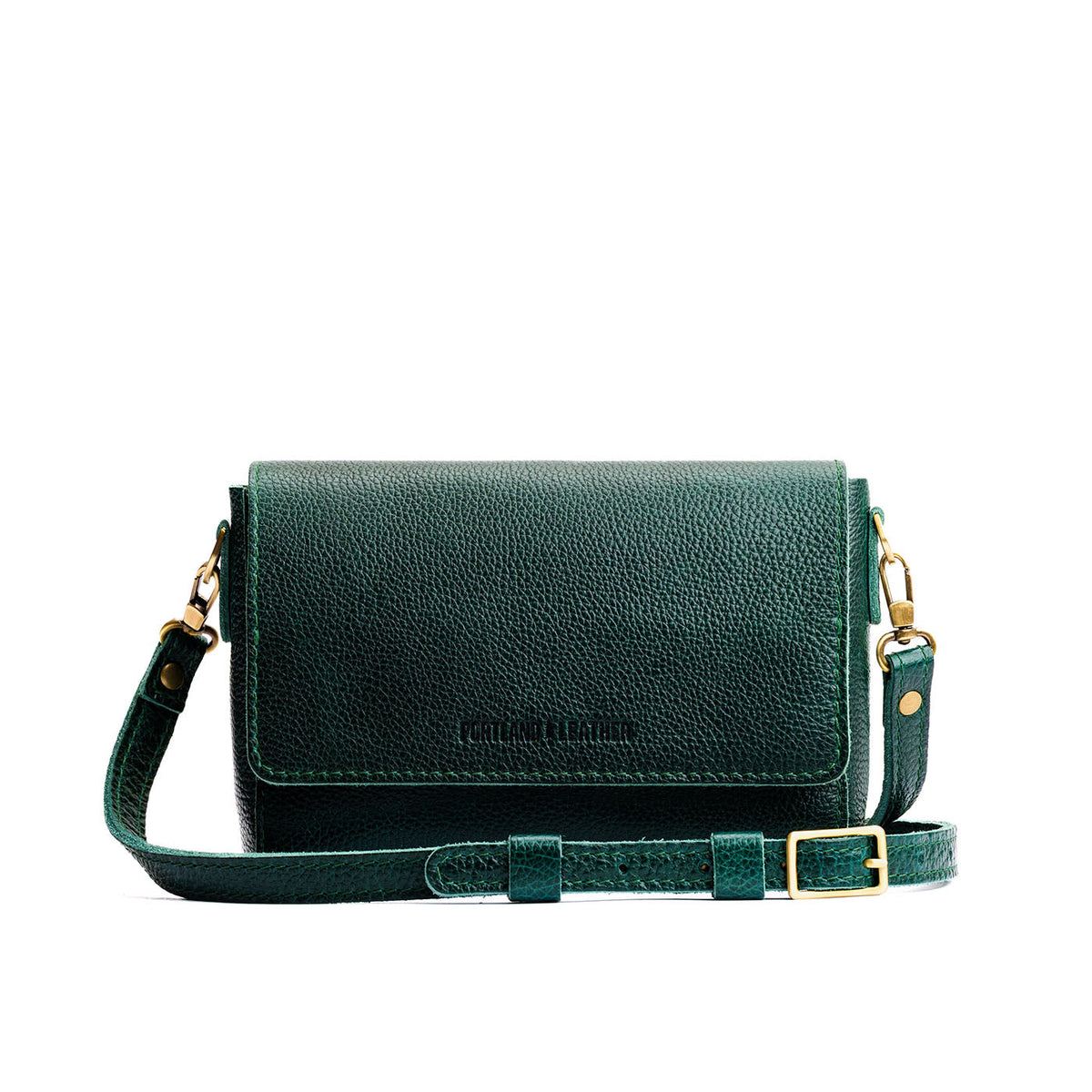 Forest Green*Mini | Small Leather Crossbody Bag with Magnetic Messenger Bag Closure