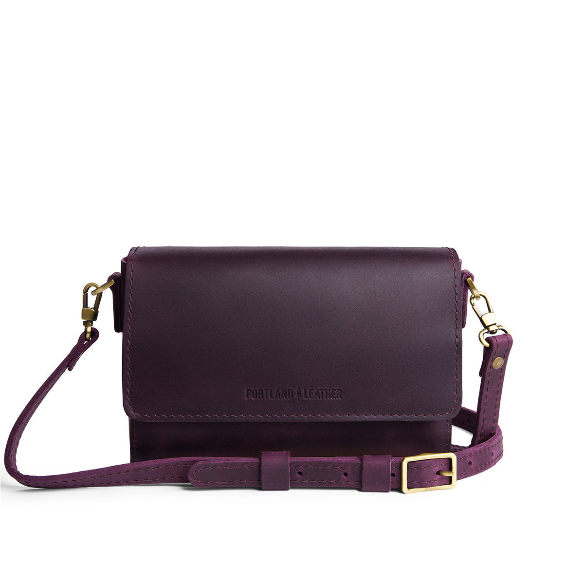 Larkspur*Mini | Leather Crossbody Bag with Magnetic Messenger Bag