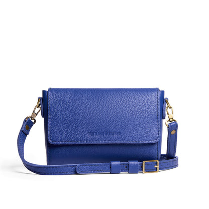 Molino Blue*Mini | Small Leather Crossbody Bag with Magnetic Messenger Bag Closure