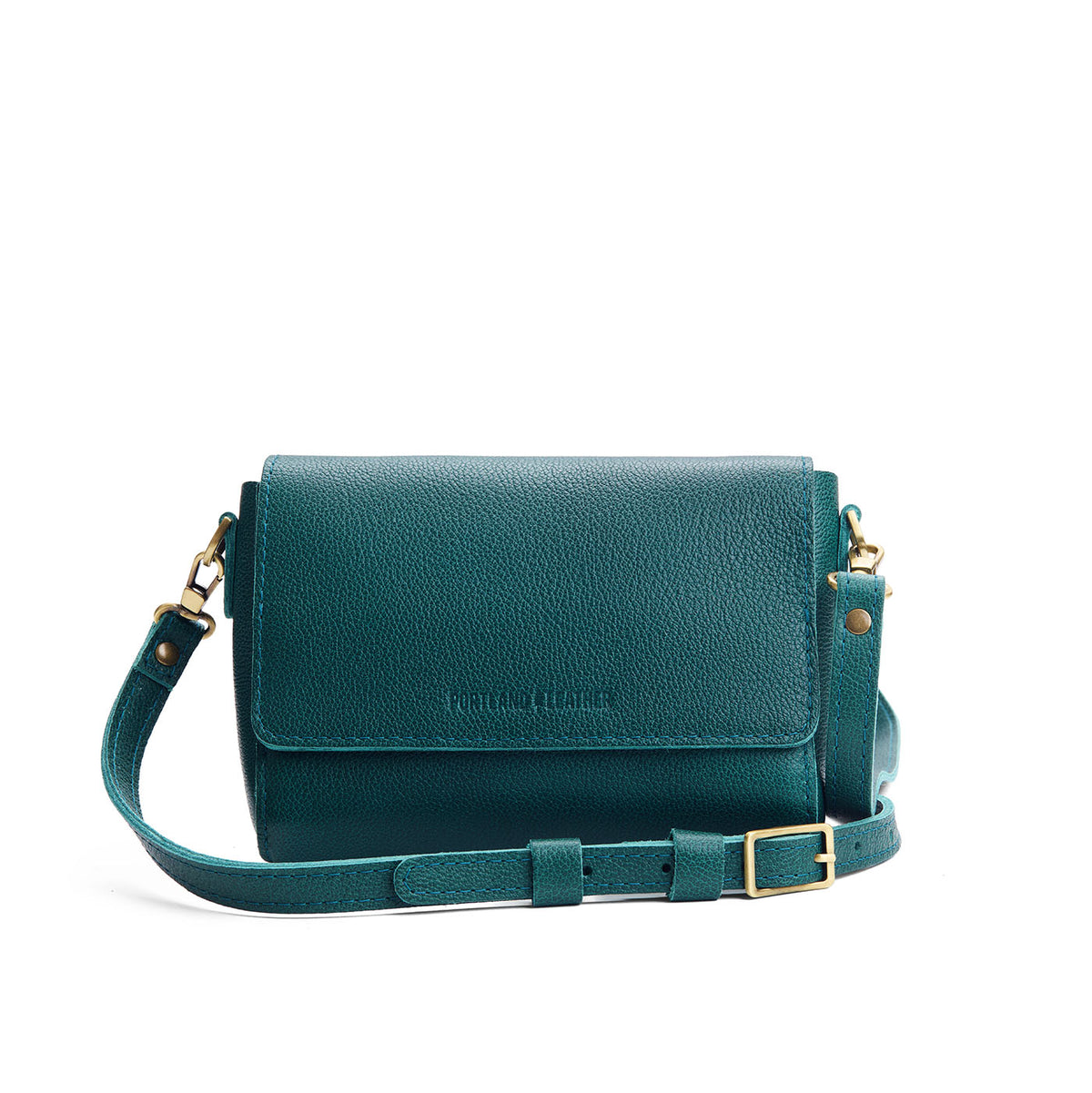 Sea Glass*Mini | Small Leather Crossbody Bag with Magnetic Messenger Bag Closure