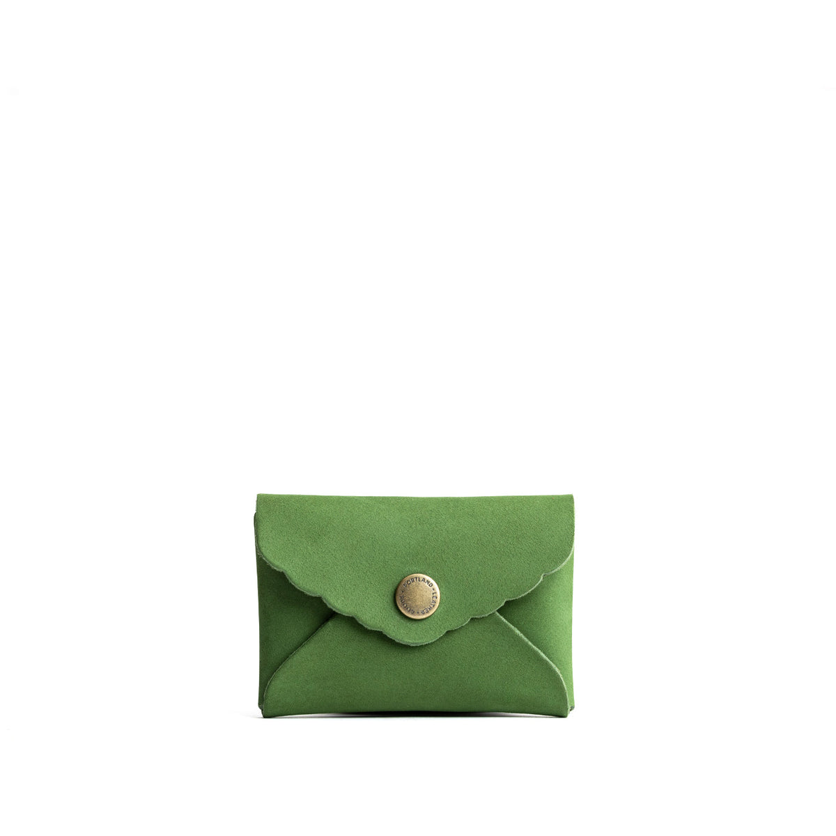 Succulent | Small leather wallet with scalloped edge