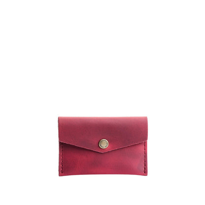 Anemone | Small leather card wallet with snap closure