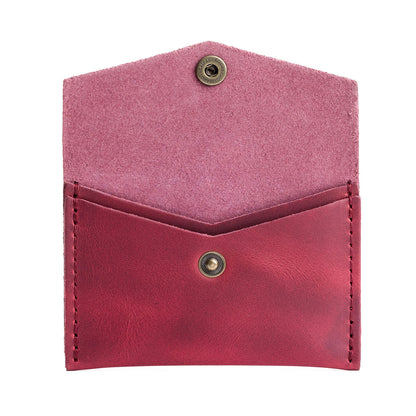 Anemone | Small leather card wallet with snap closure