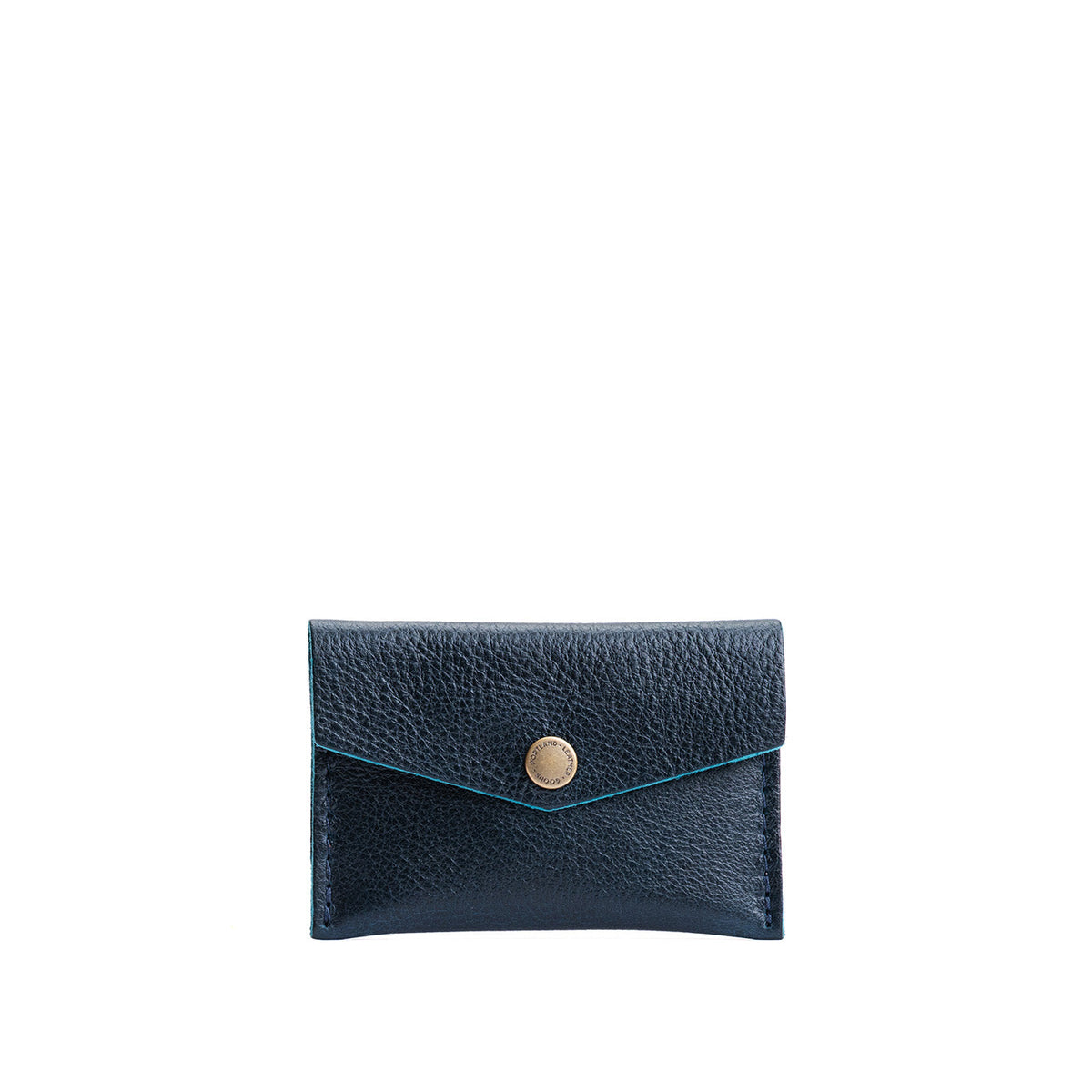 Boreal | Small leather card wallet with snap closure