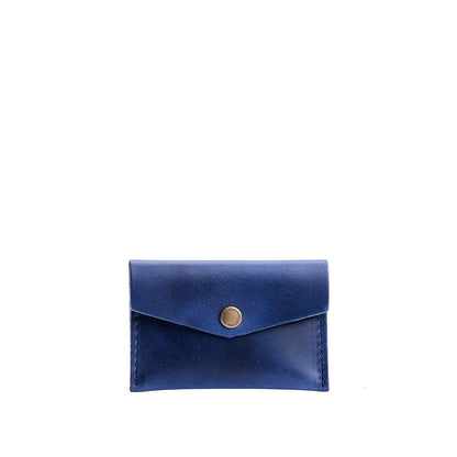 Cowboy Blue | Small leather card wallet with snap closure