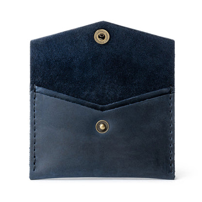 Deep Water | Small leather card wallet with snap closure