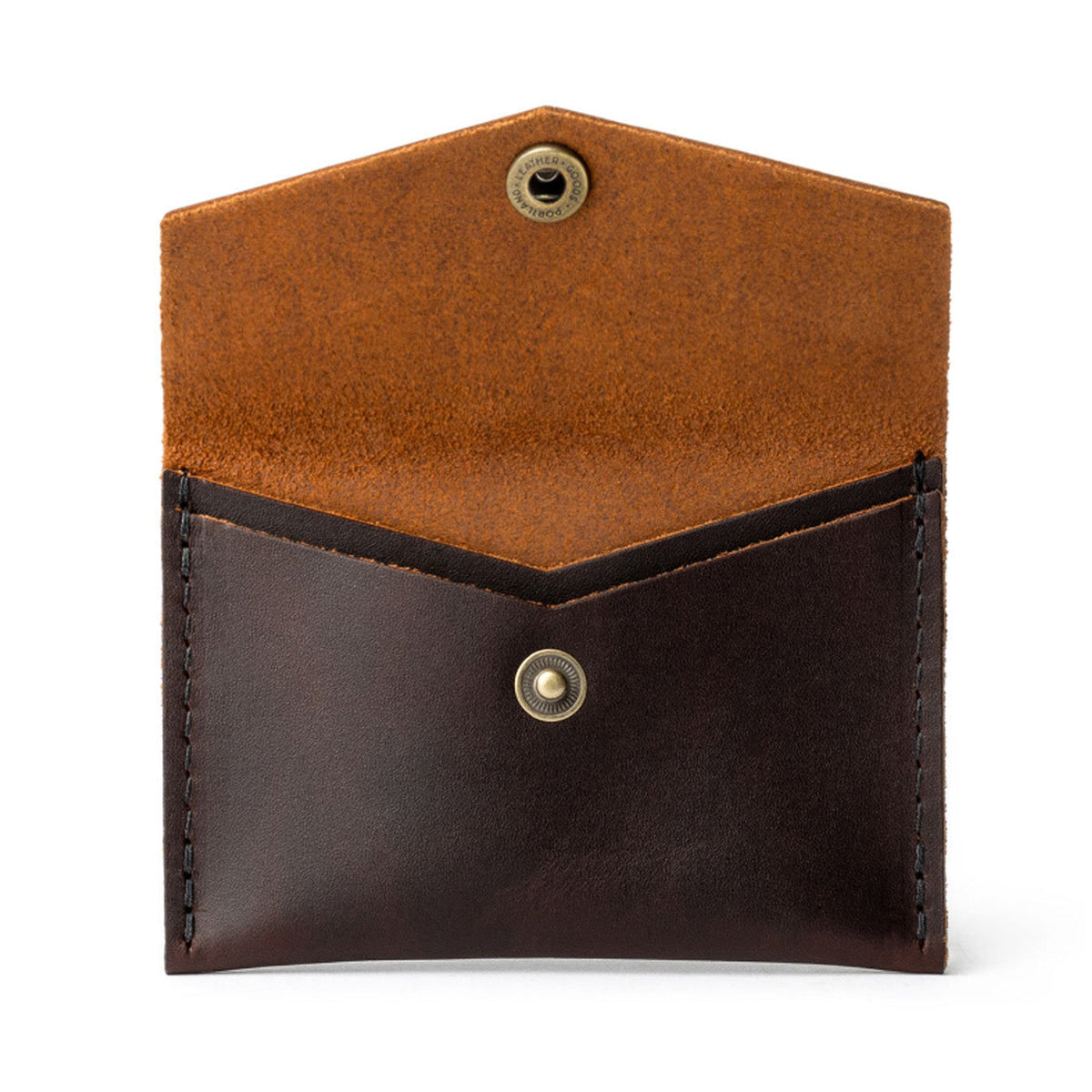 Grizzly | Small leather envelope card wallet with snap closure