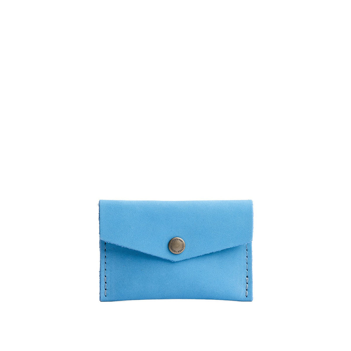 Iceberg Blue | Small leather card wallet with snap closure