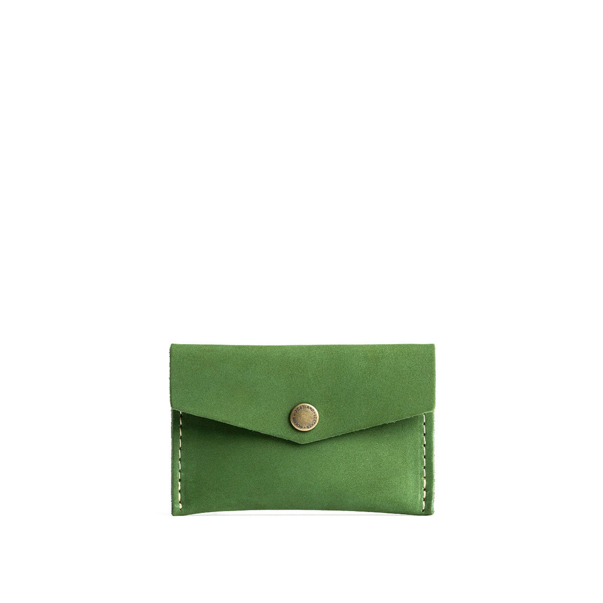 Succulent | Small leather envelope card wallet with snap closure
