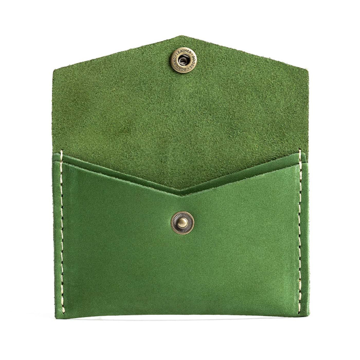 Succulent | Small leather envelope card wallet with snap closure