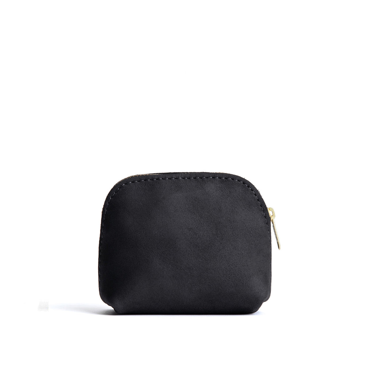 Shadow Black*Mini | Compact leather pouch with top zipper