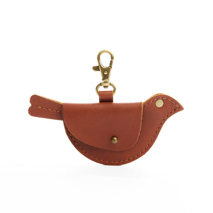 Honey | Bird shaped pouch with button closure and lobster clasp