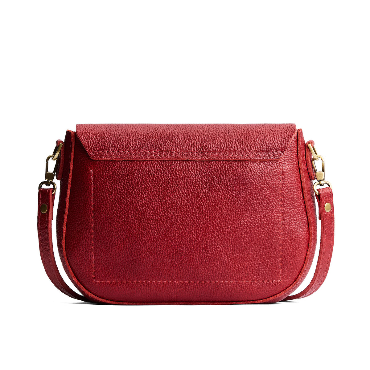 Chili Red*Large | Leather Crossbody with a flap and magnetic closure