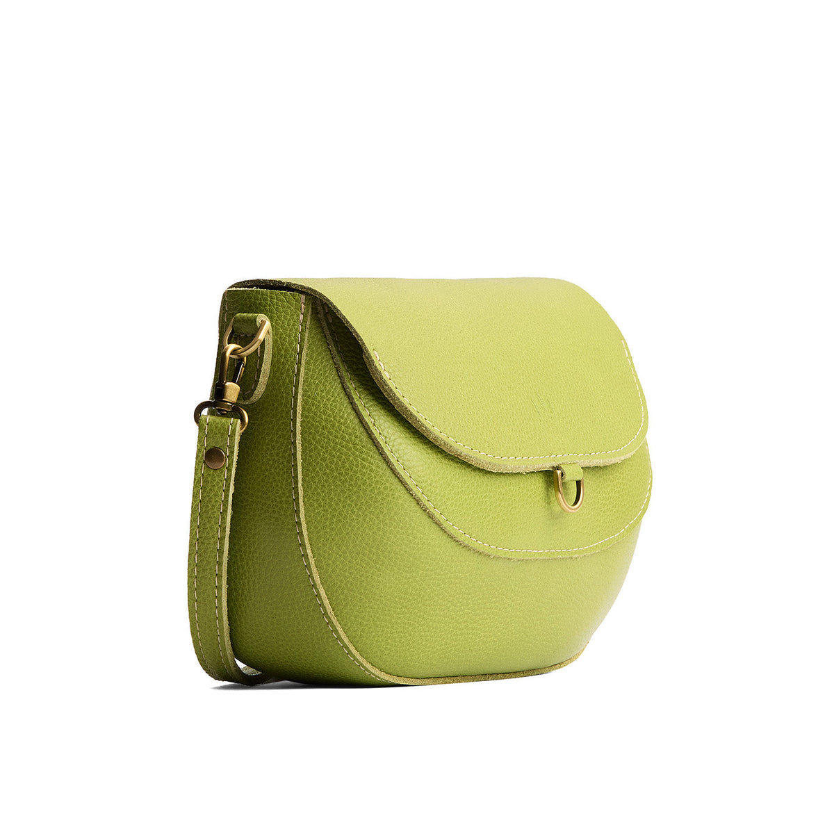 Wasabi*Large | Leather Crossbody with a flap and magnetic closure