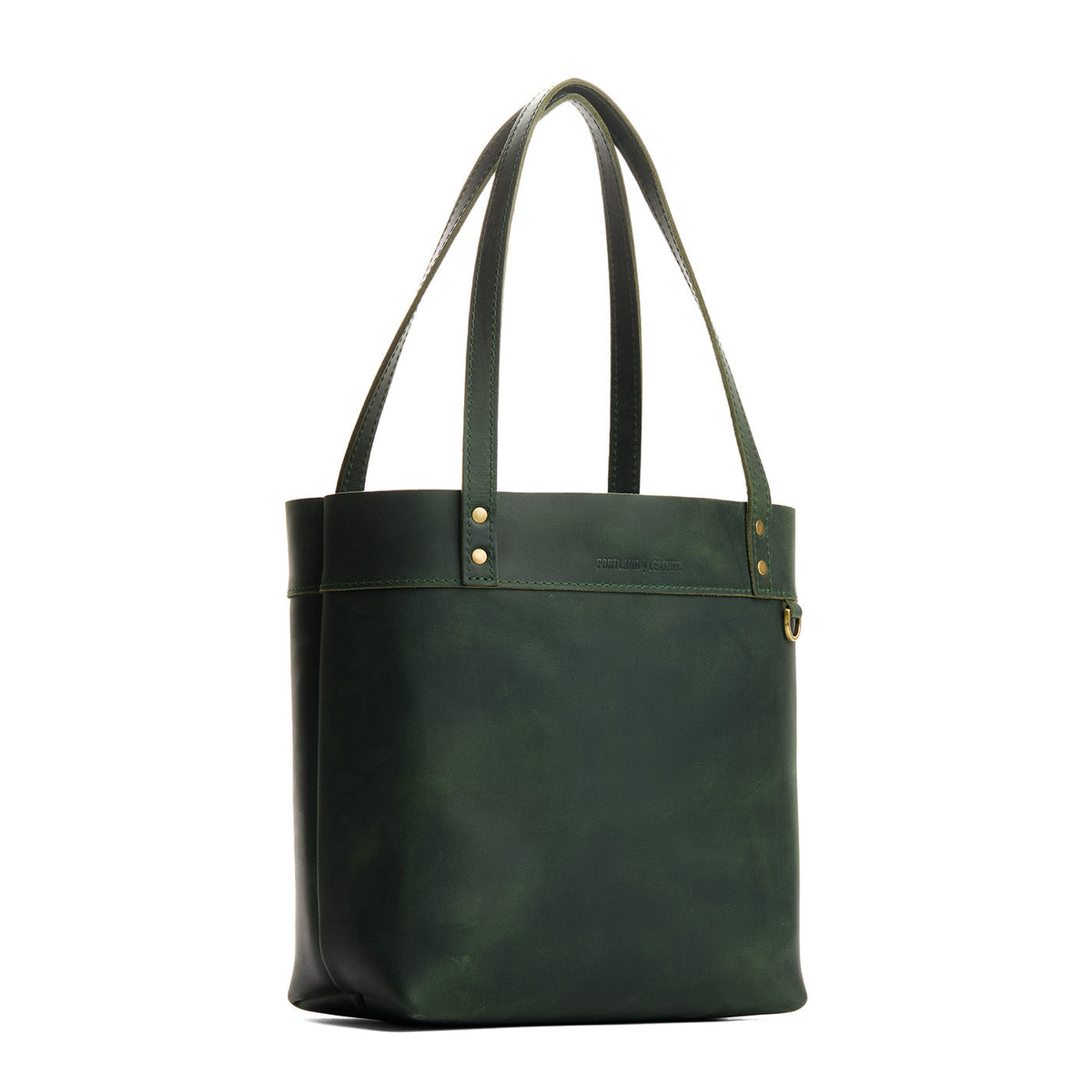 Evergreen*Medium*Classic | Leather tote bag with riveted straps and exterior key loop