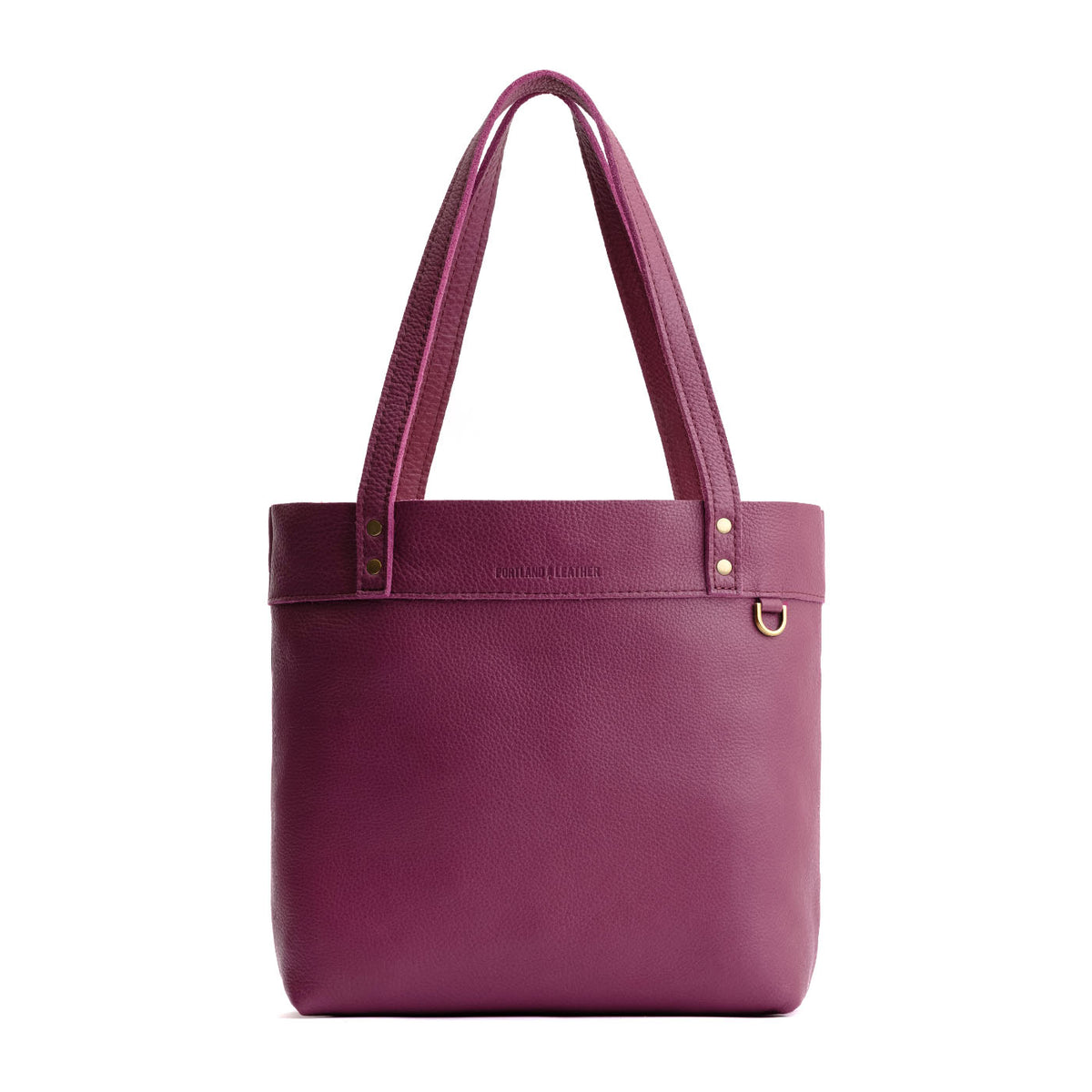 Iris*Medium*Classic | Leather tote bag with riveted straps and exterior key loop