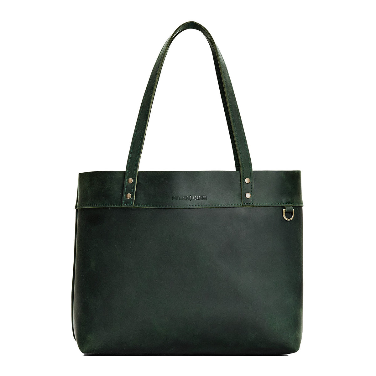 Evergreen*Large*Classic | Leather tote bag with riveted straps and exterior key loop