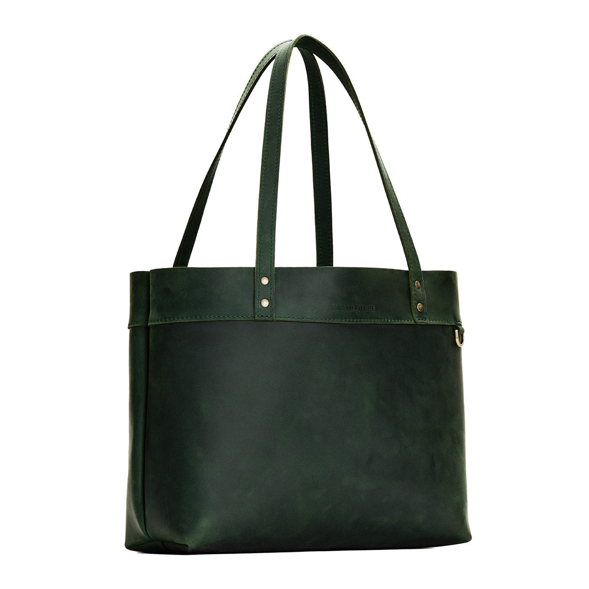 Evergreen*Large*Classic | Leather tote bag with riveted straps and exterior key loop