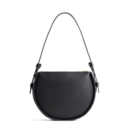 Black | Rounded structured shoulder bag