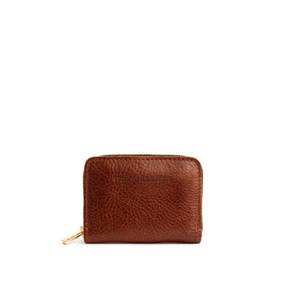 Nutmeg | Small leather wallet with zipper and PLG logo