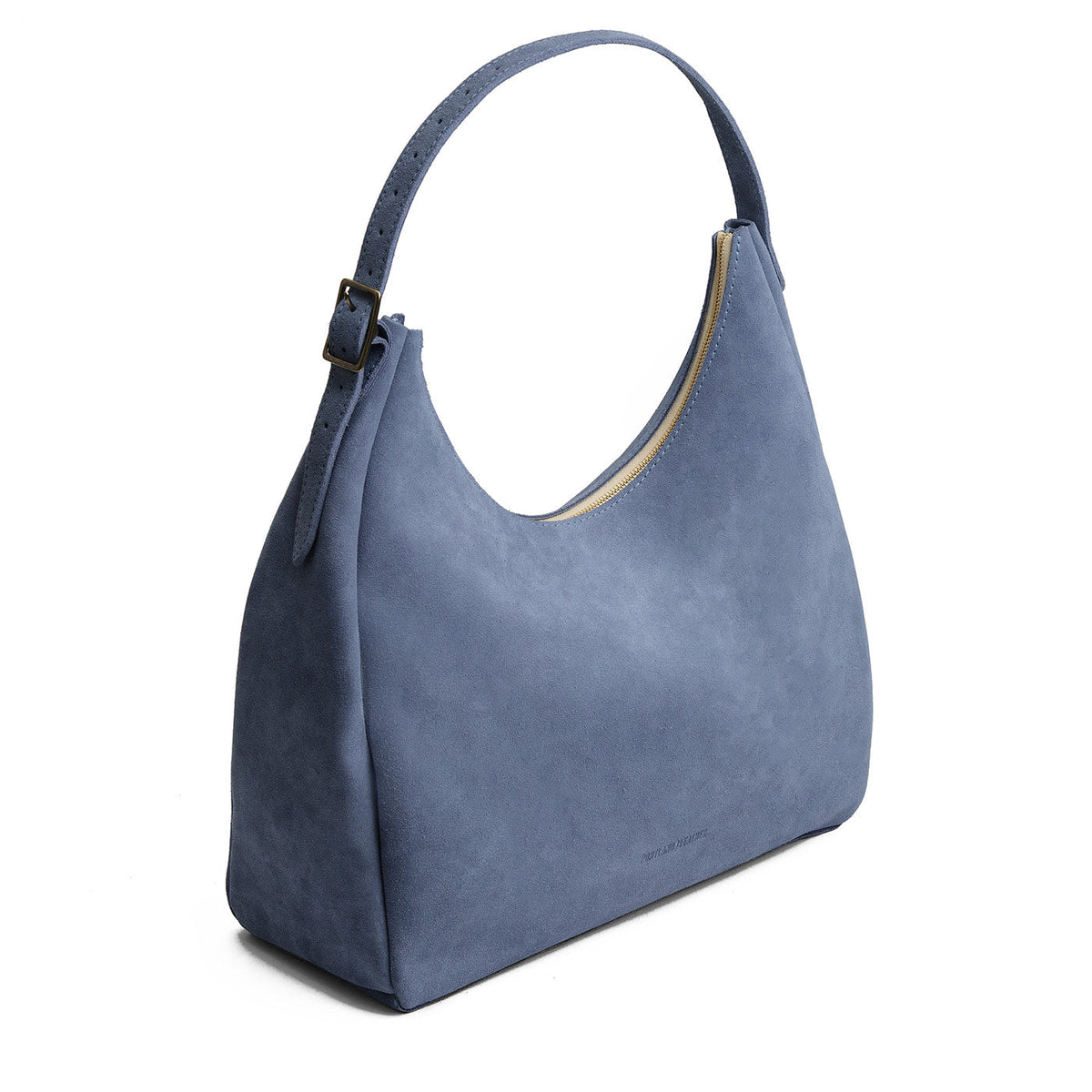 Denim*Oversized | U-shaped, flat-bottomed leather shoulder bag with adjustable strap
