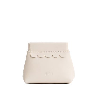 Bone | Leather coin pouch with scalloped edge and three Portland leather tree emblems