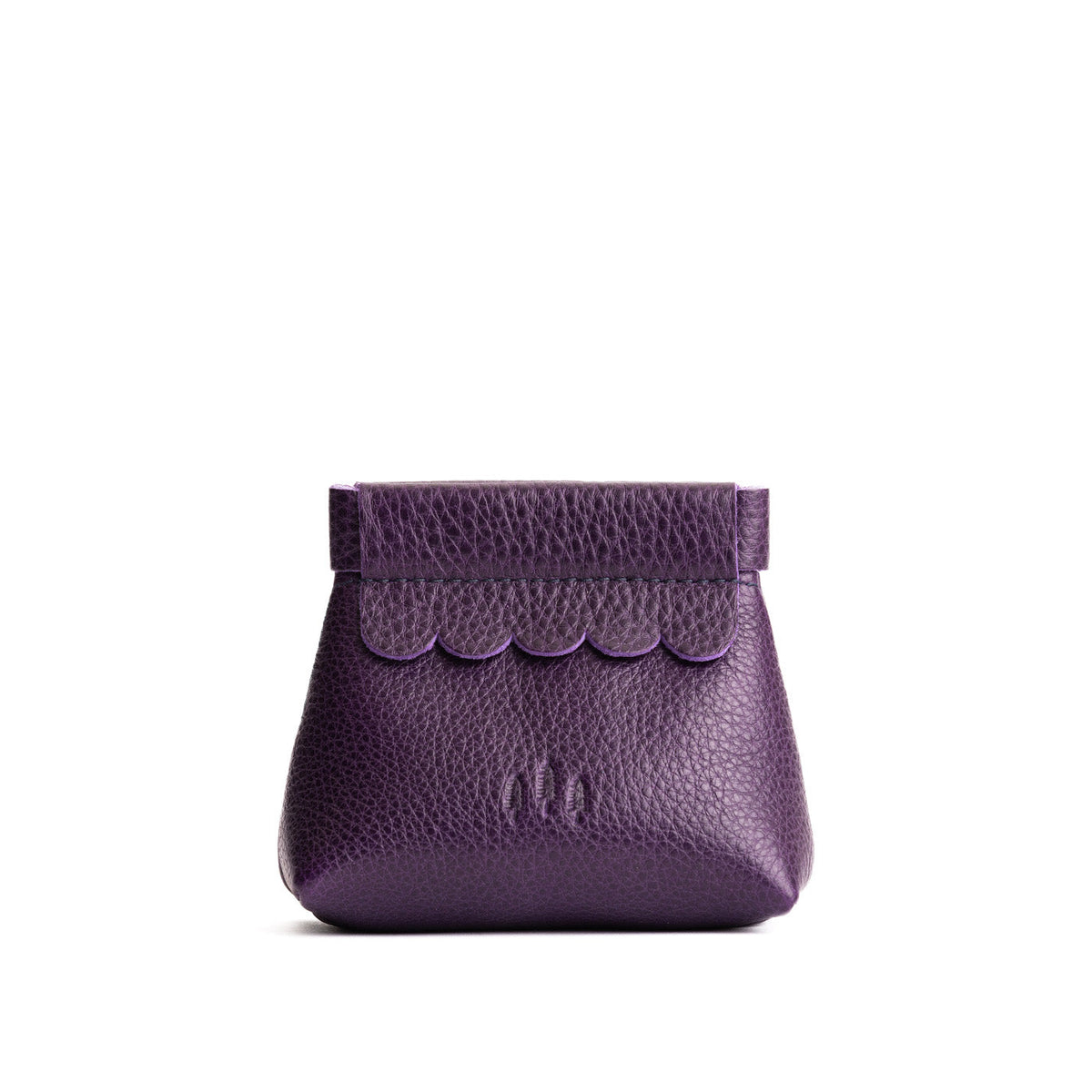 Empire | Leather coin pouch with scalloped edge and three Portland leather tree emblems
