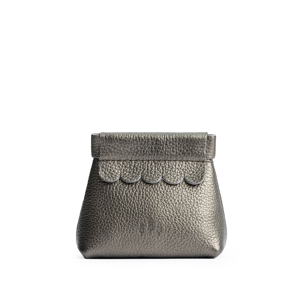Stardust | Leather coin pouch with scalloped edge and three Portland leather tree emblems