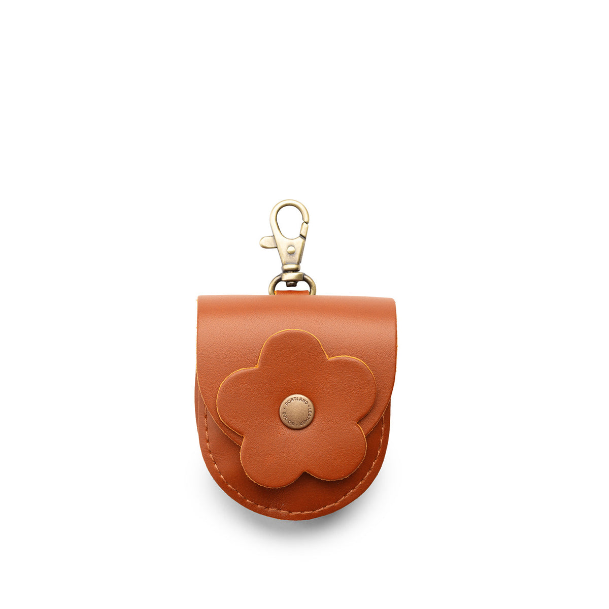 Honey | U shaped pouch with leather flower applique