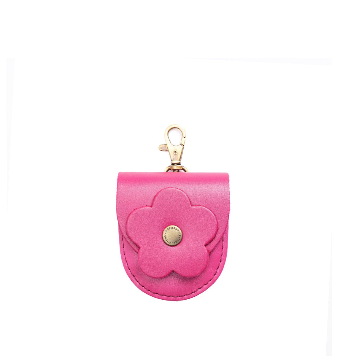 Lip Gloss | U shaped pouch with leather flower applique