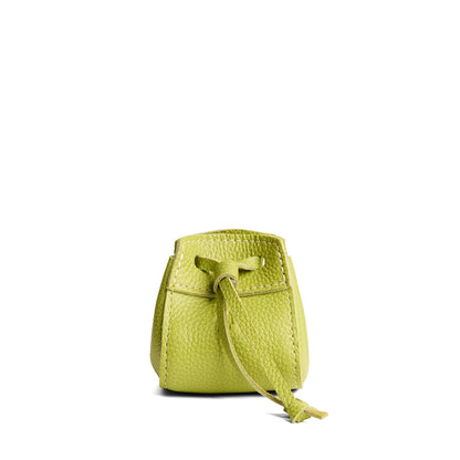 Wasabi | Small leather pouch with leather drawstring closure and lobster claw clasp