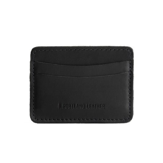 Black | Minimalist leather wallet with card slots