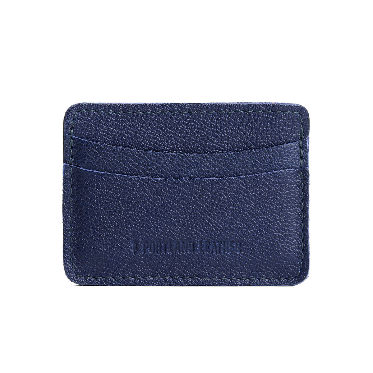 Cobalt | Minimalist leather wallet with card slots and PLG logo