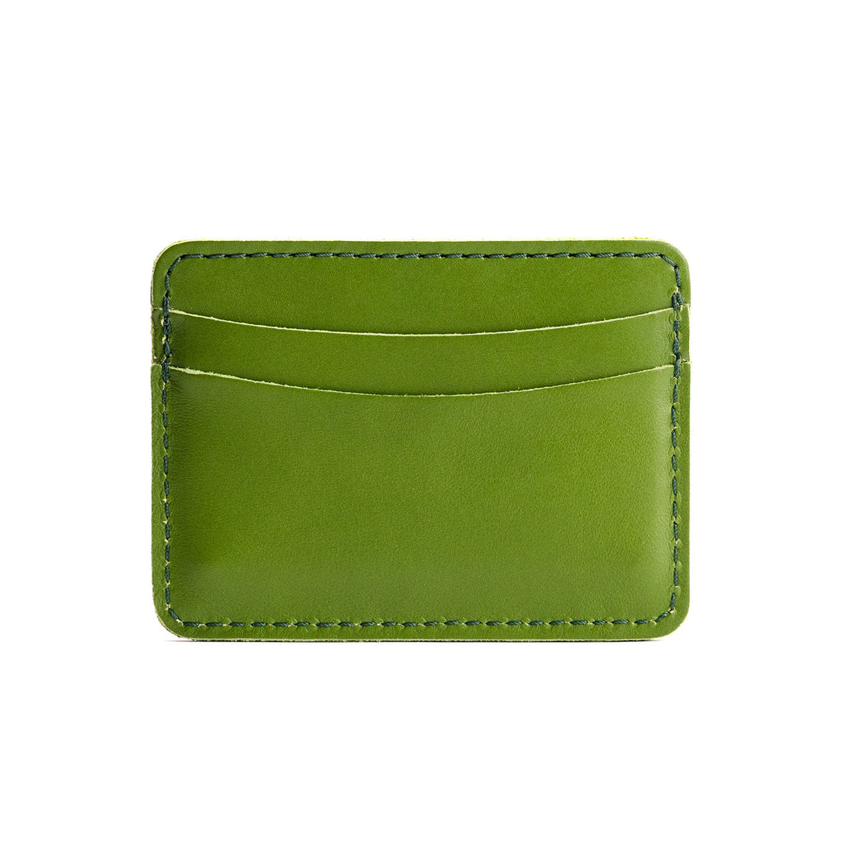 Green Apple | Minimalist leather wallet with card slots and PLG logo