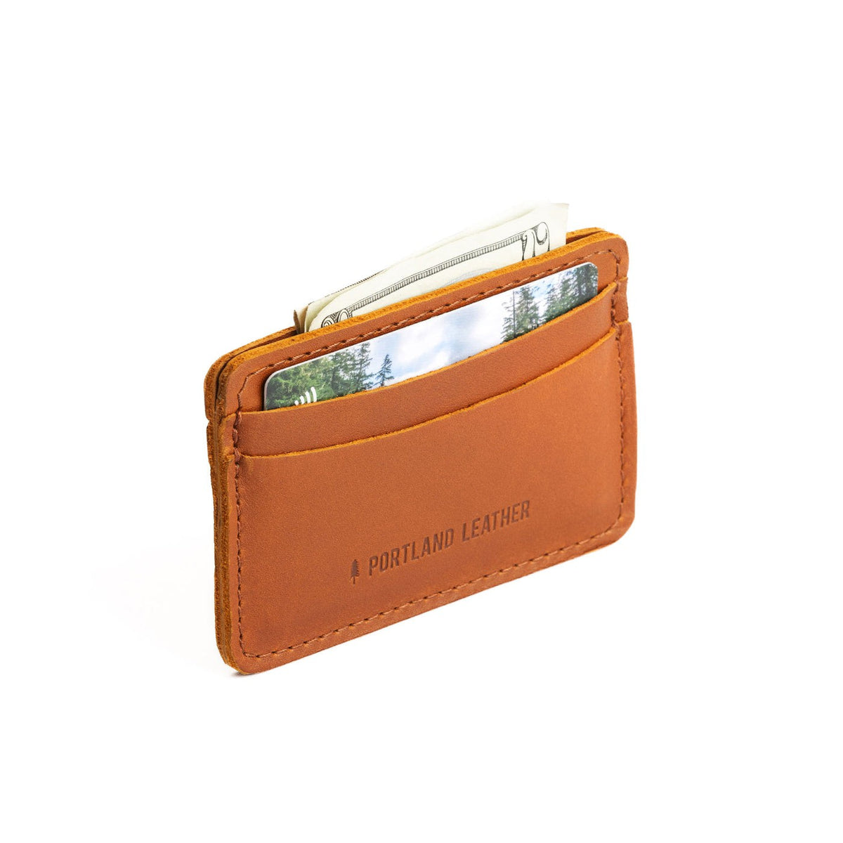 Honey | Minimalist leather wallet with card slots and PLG logo
