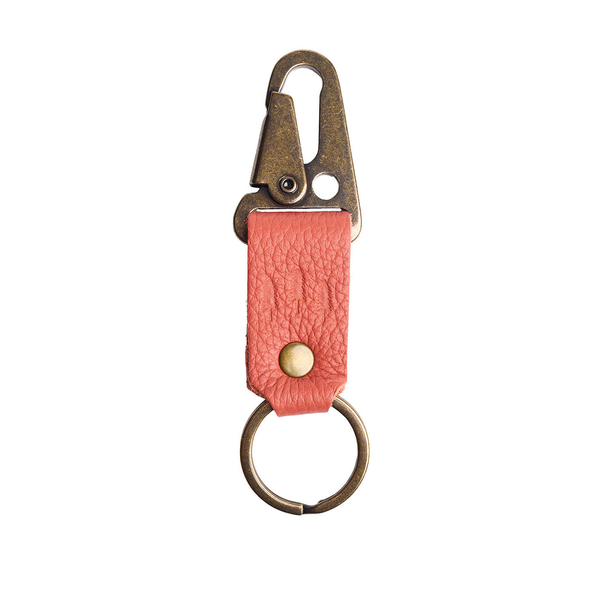 Coral*Short | leather logo branded keychain