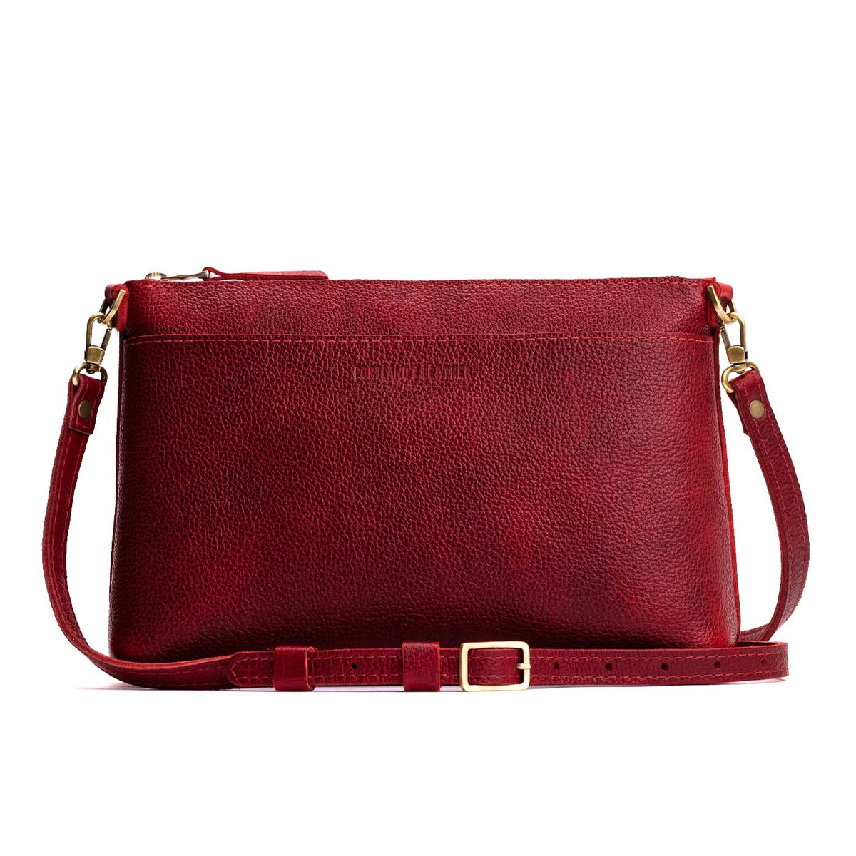 Chili Red*Large | Zip top crossbody bag with detachable strap