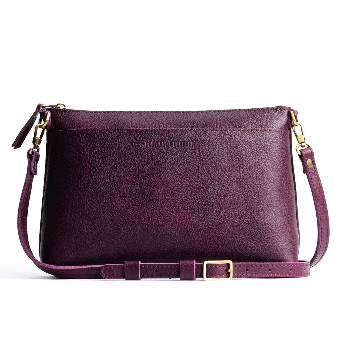 Plum*Large | Zip top crossbody bag with detachable strap