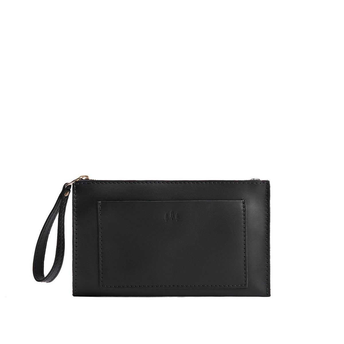 Black*Large | Wristlet pouch with front pocket and zipper closure