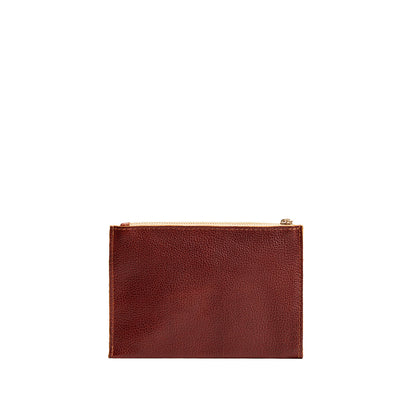 Nutmeg*Small | Wristlet pouch with front pocket and zipper closure