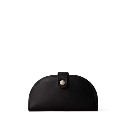 Black | Semicircle bifold wallet with snap closure