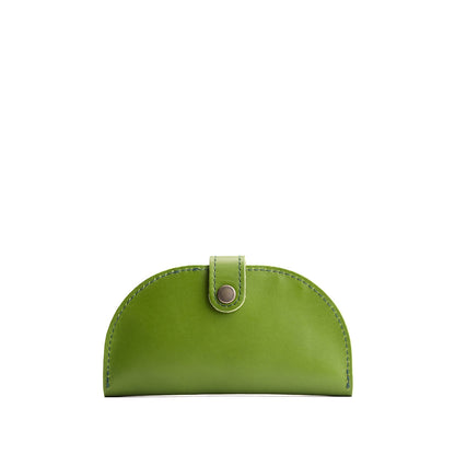Green Apple | Semicircle bifold wallet with snap closure closed